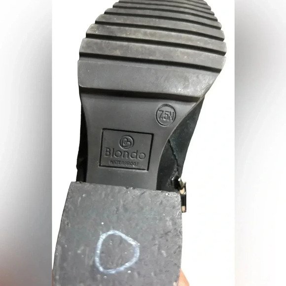 Blondo  ankle boots,women leather,Taylyn Black suede,chunky heels,waterproof 7.5 - Picture 12 of 13